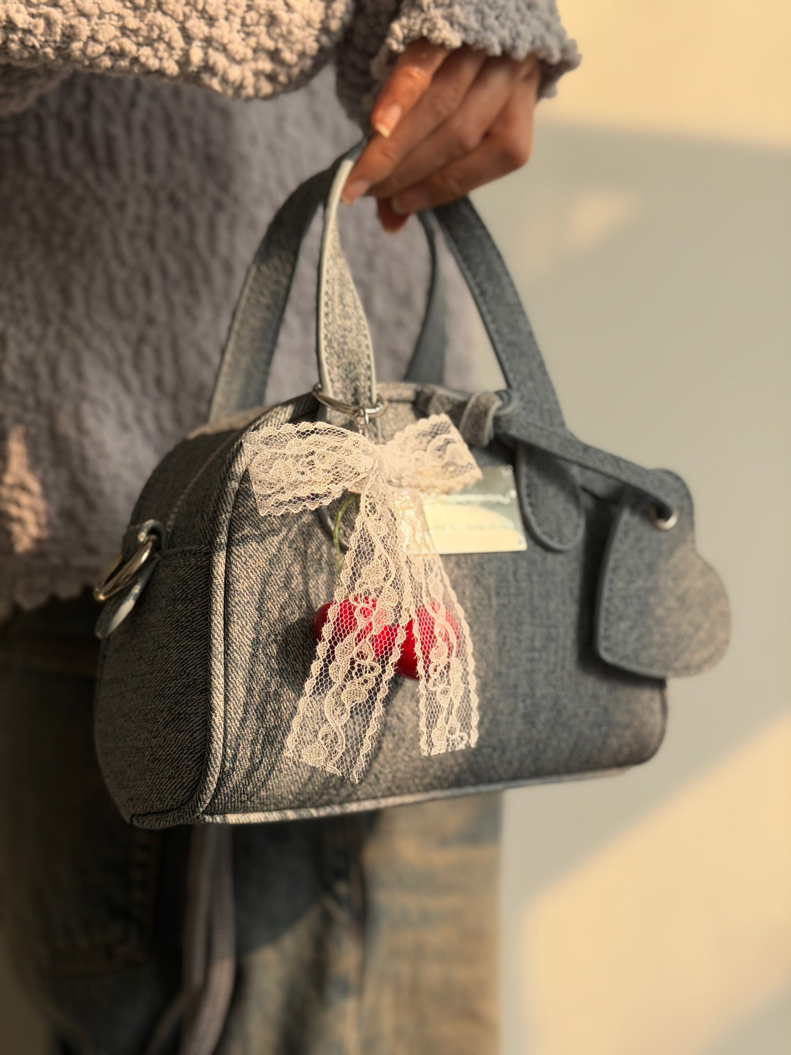 日系牛仔愛心手提包