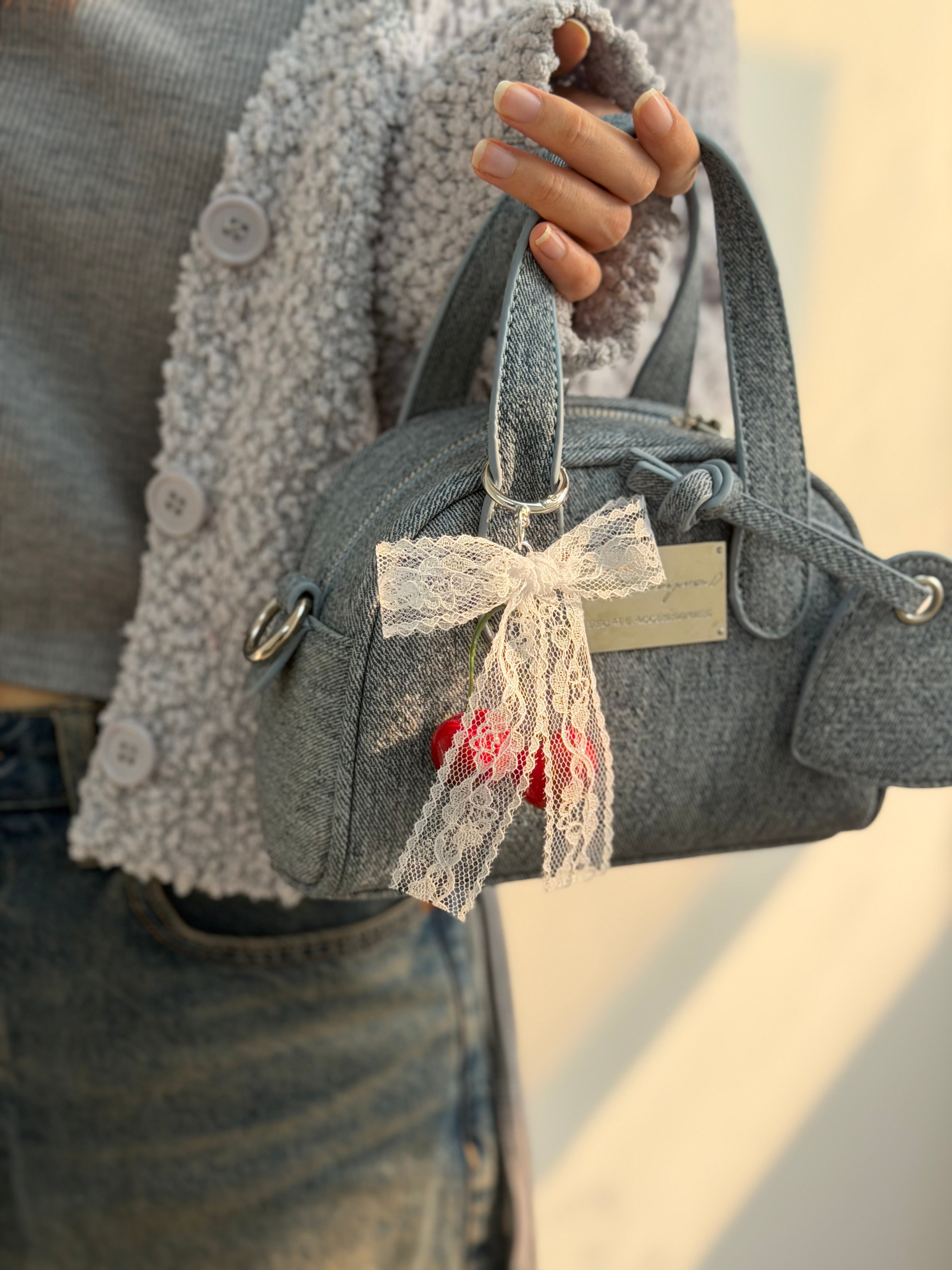 日系牛仔愛心手提包