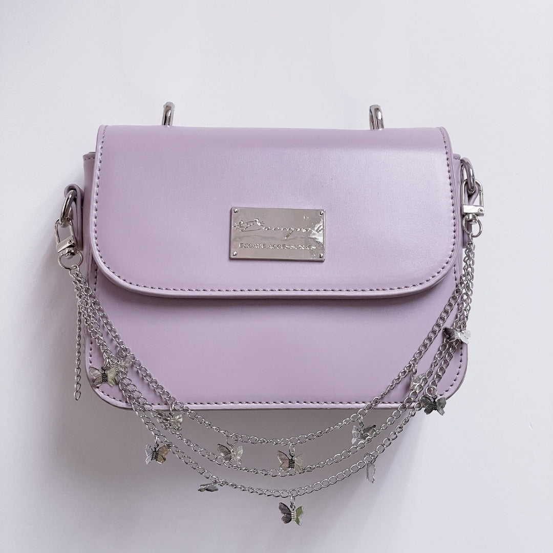 Butterfly Illusion: Triple-Layered Charm Bag Chain