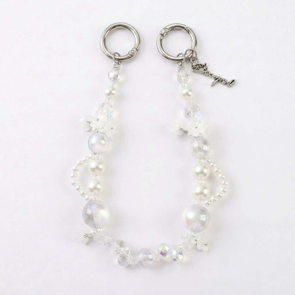 Pastel Dream Blossom Beaded Bag Charm