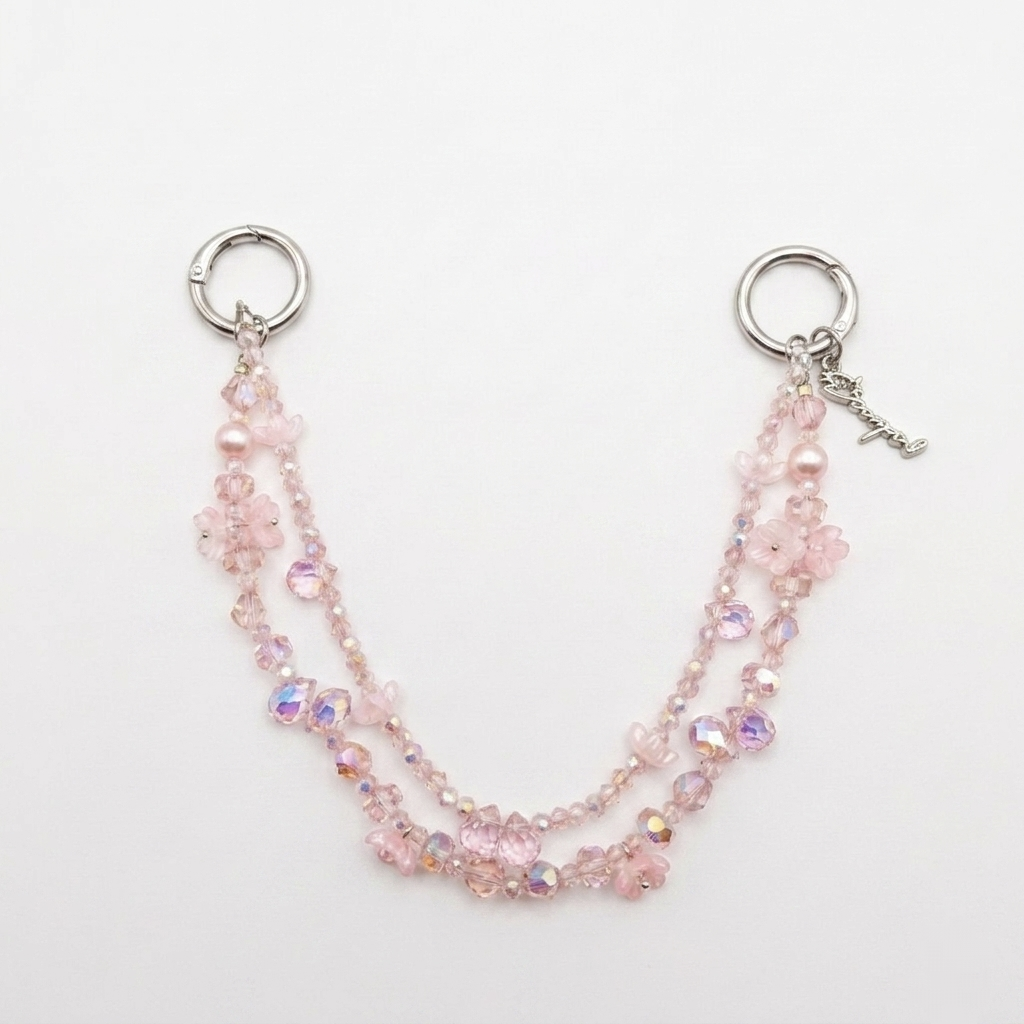 Yume Crystal Double-Strand Beaded Bag Charm