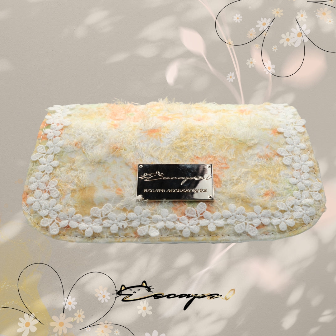 碎花刺繡系列-黃色 拼合包蓋