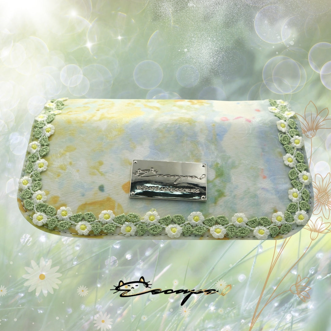 碎花刺繡系列-綠色 拼合包蓋