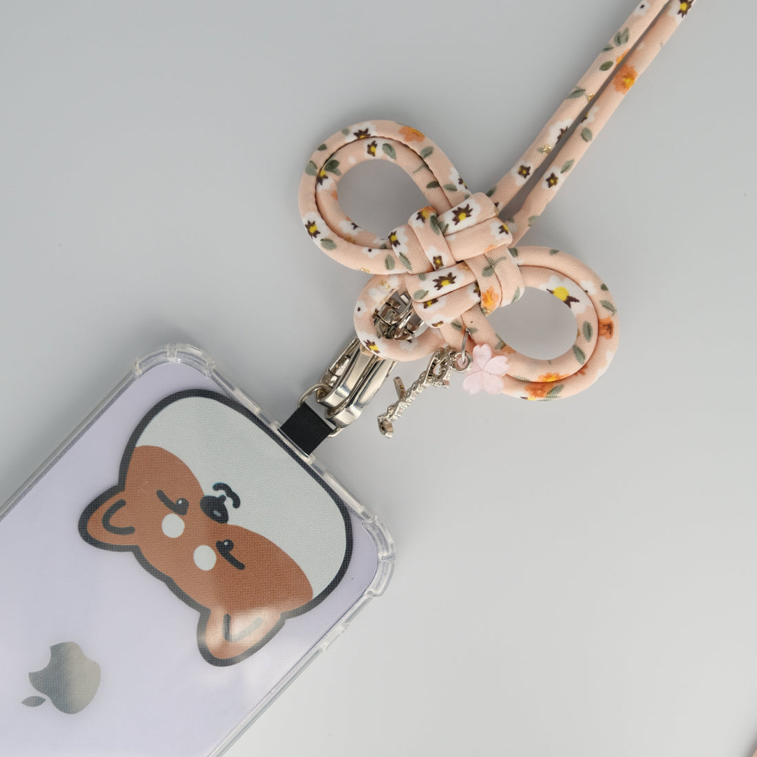 Destiny · Rope Phone Strap | Chiffon floral series (Light orange)