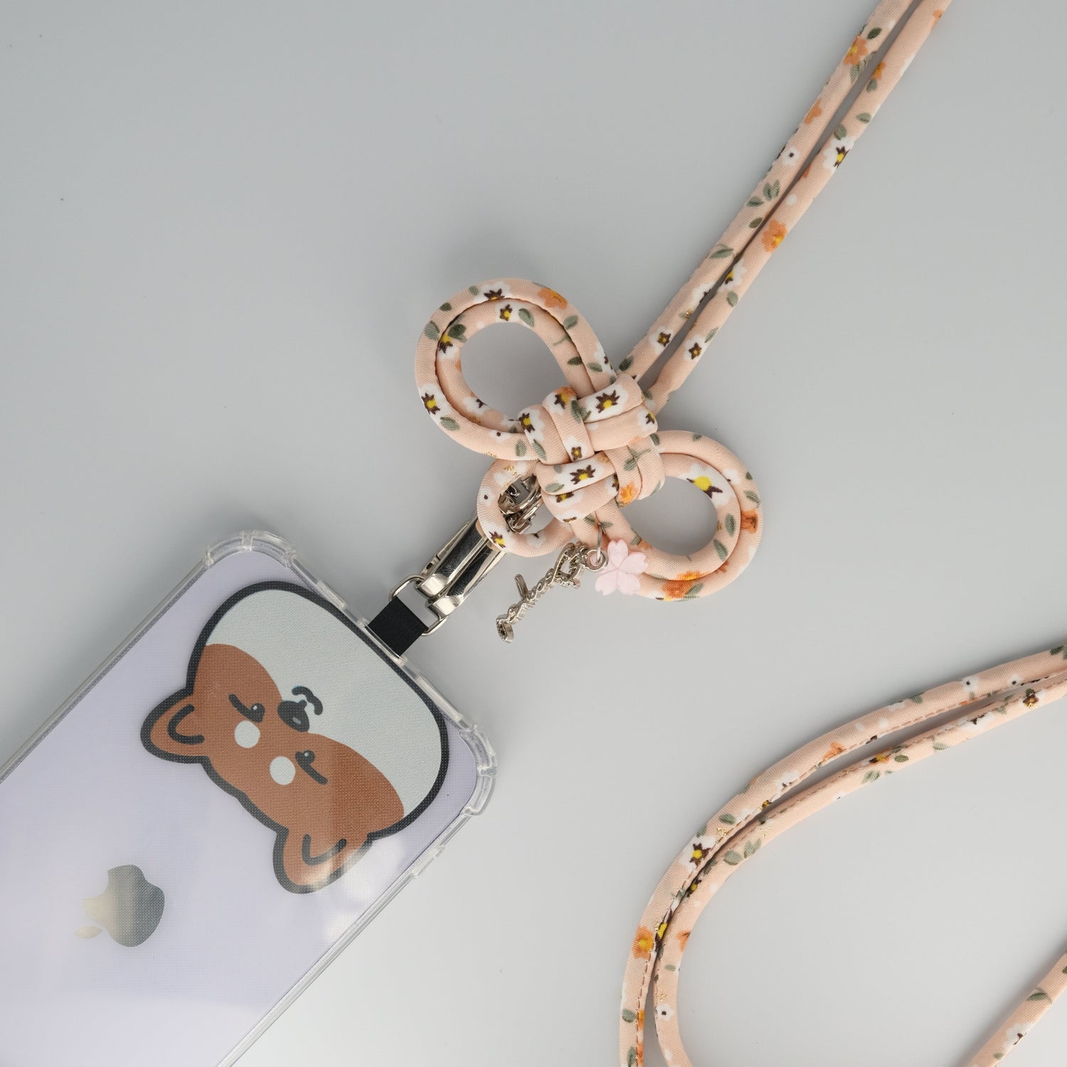 Destiny · Rope Phone Strap | Chiffon floral series (Light orange)