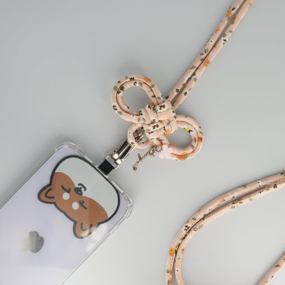 Destiny · Rope Phone Strap | Chiffon floral series (Light orange)