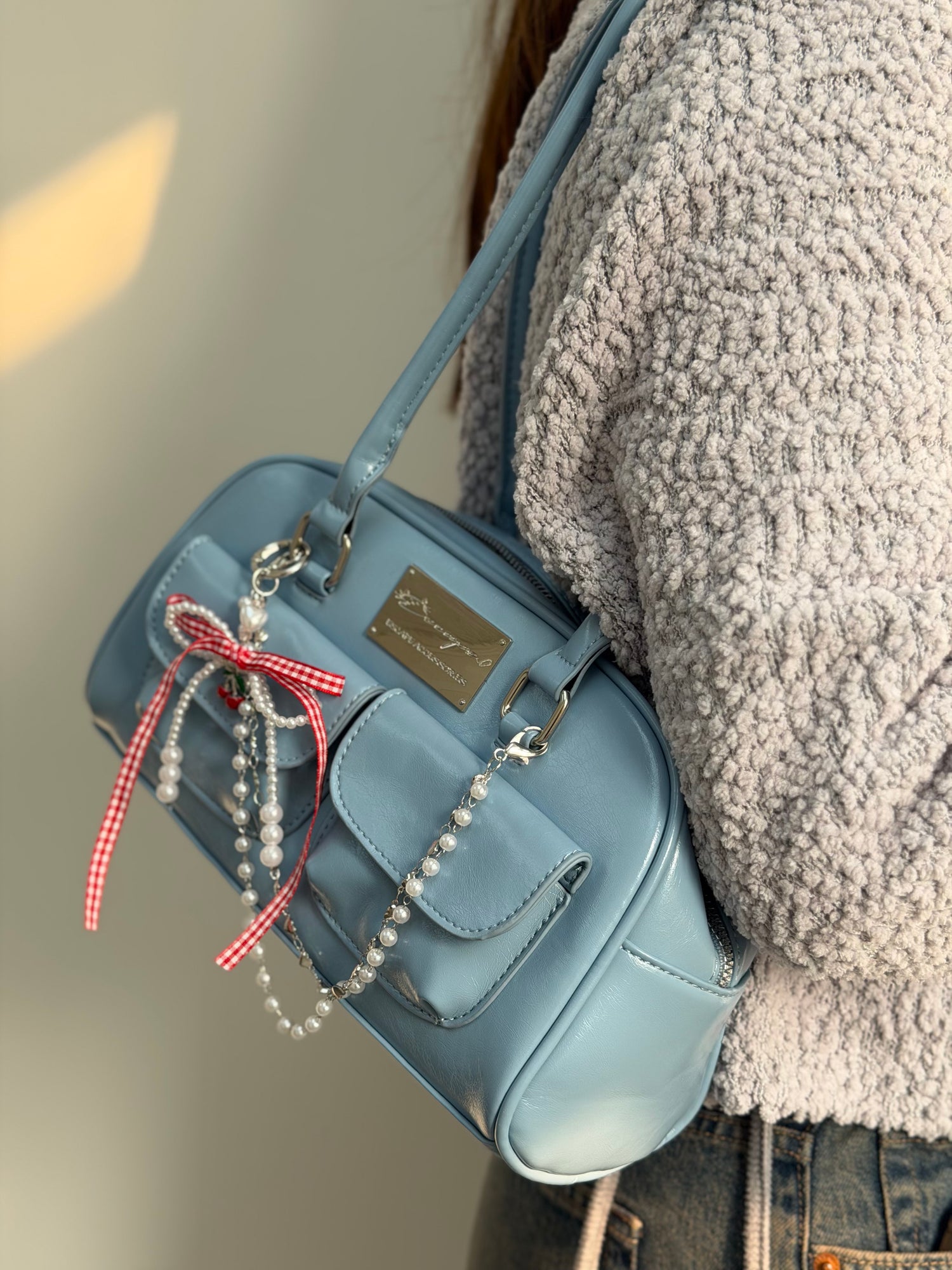 日系圓角側背包