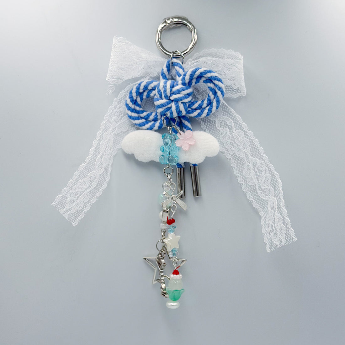 Heartbeat Duo: 3D Heart Bag Charm Chain Accessories
