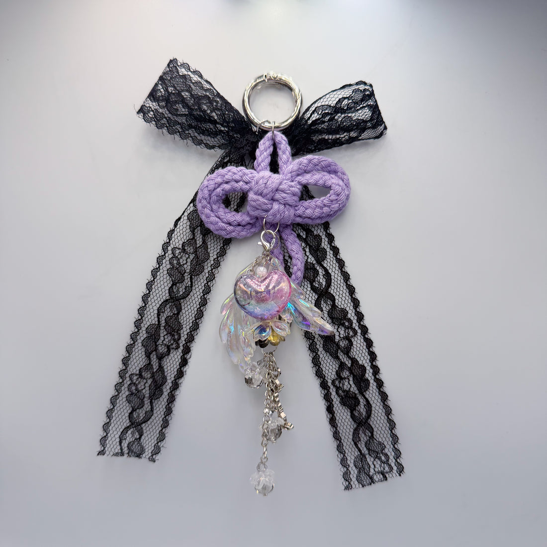 Heartbeat Duo: 3D Heart Bag Charm Chain Accessories