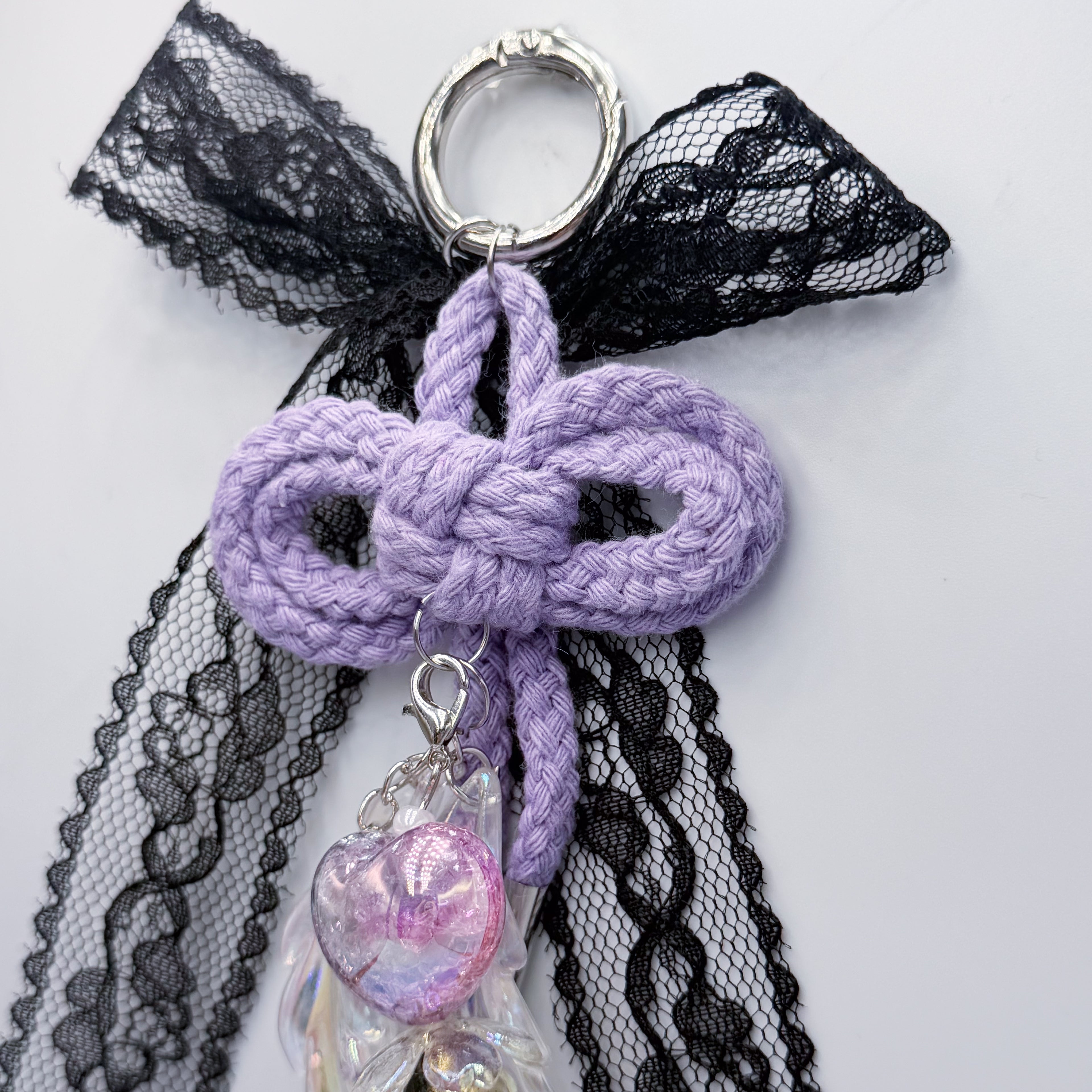Heartbeat Duo: 3D Heart Bag Charm Chain Accessories