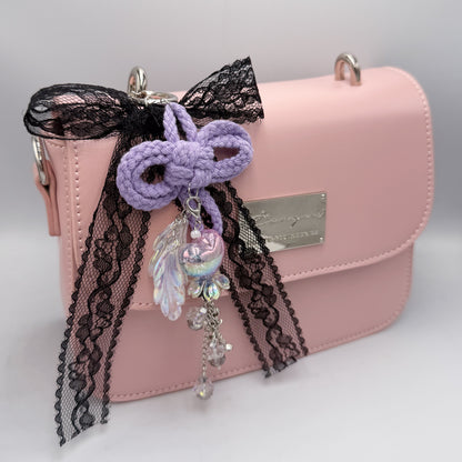 Heartbeat Duo: 3D Heart Bag Charm Chain Accessories