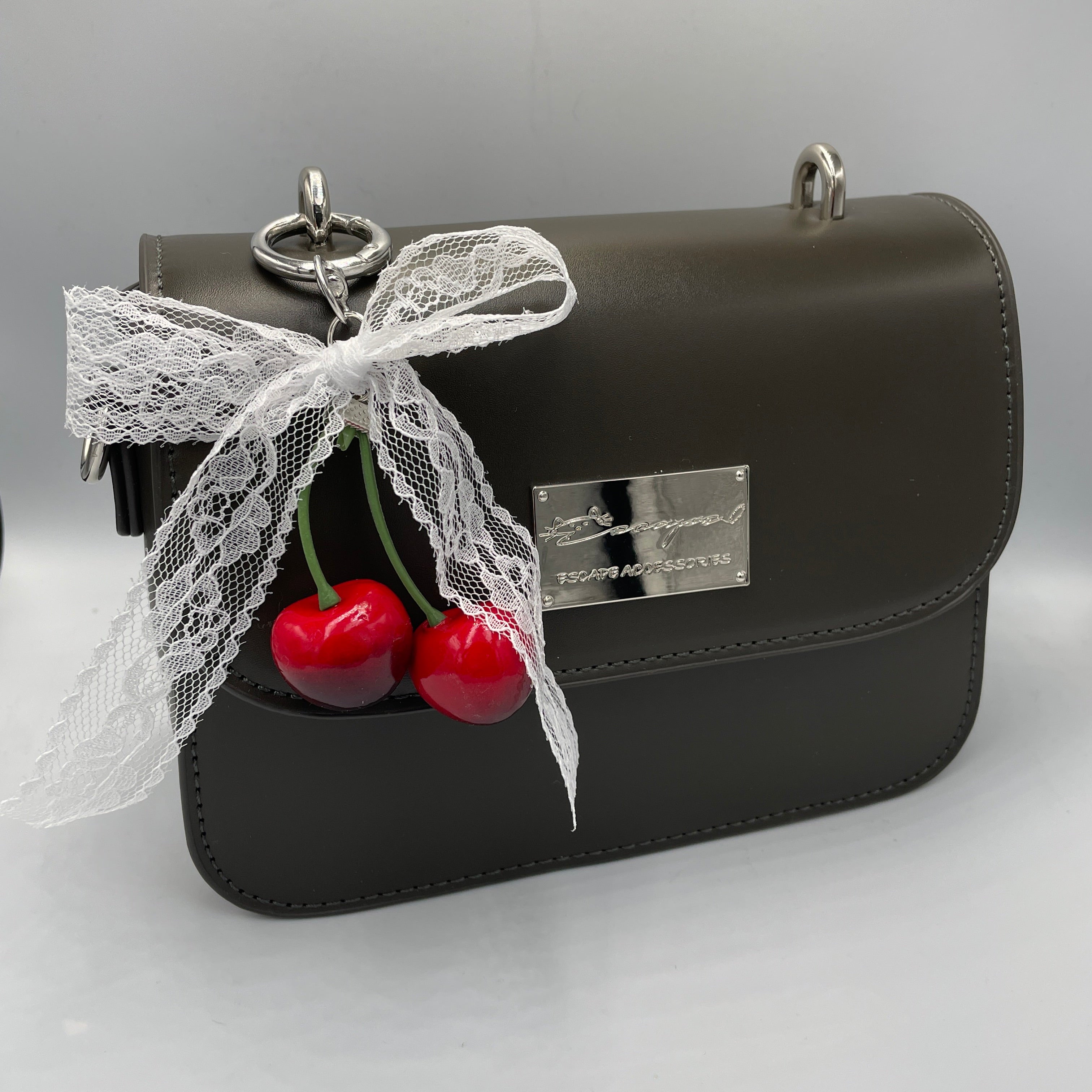 Lace Bow Cherry Keychain - Romantic Balletcore Charm