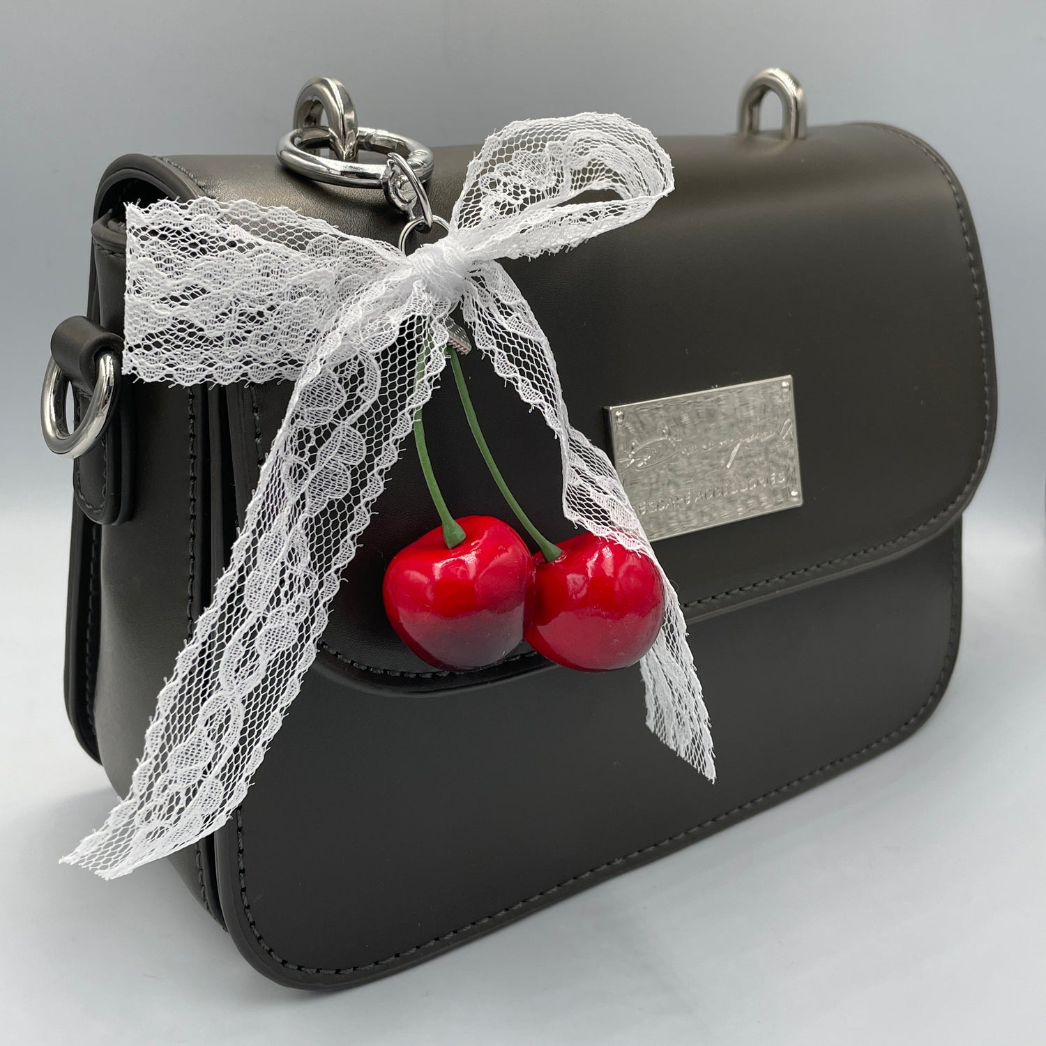 Lace Bow Cherry Keychain - Romantic Balletcore Charm