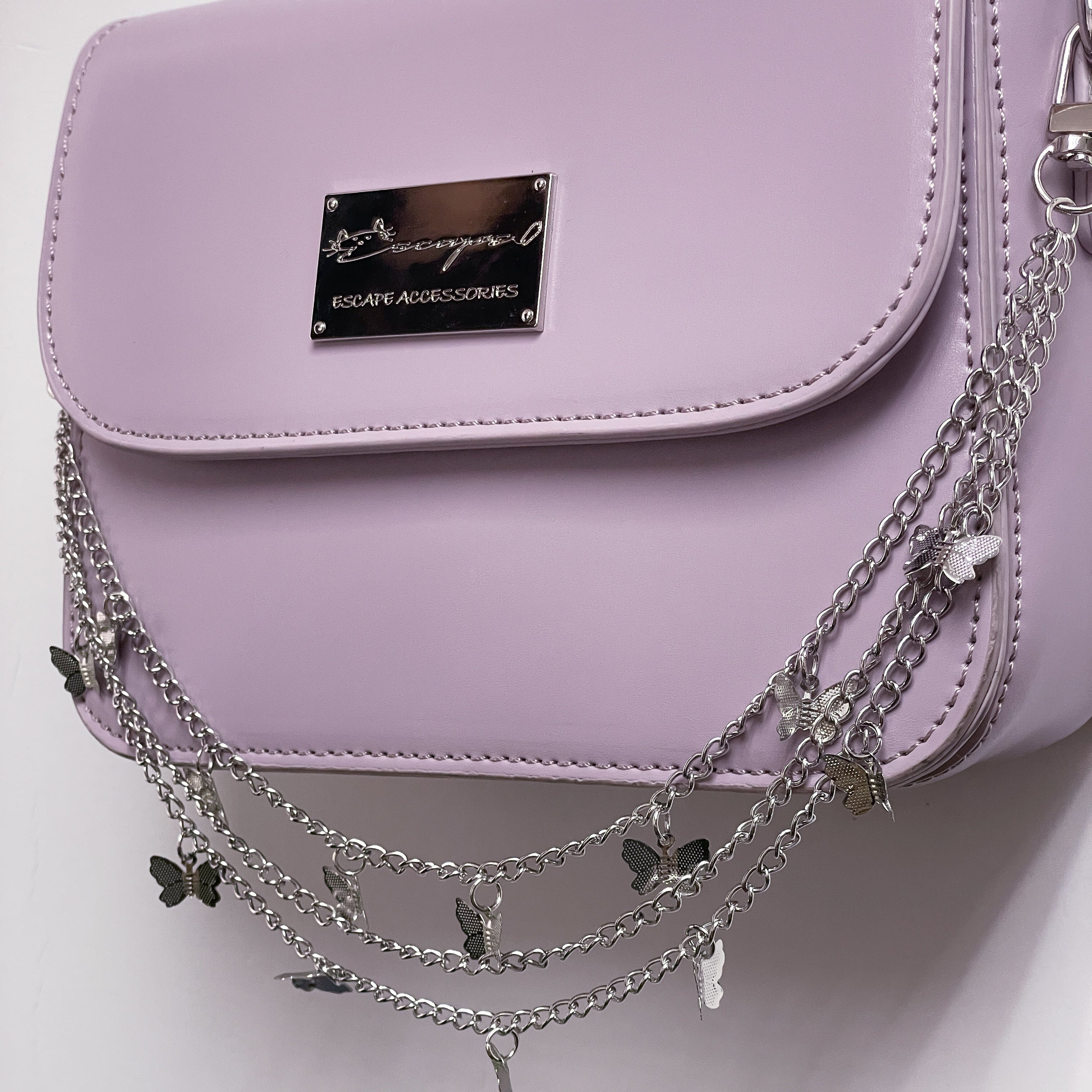 Butterfly Illusion: Triple-Layered Charm Bag Chain