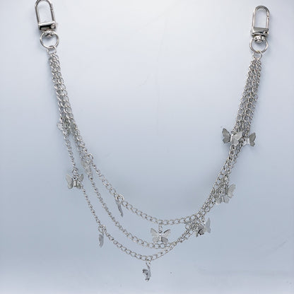 Butterfly Illusion: Triple-Layered Charm Bag Chain