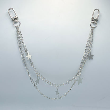 Minimalist Orbit: Double-Layer Star Bag Chain Accessories