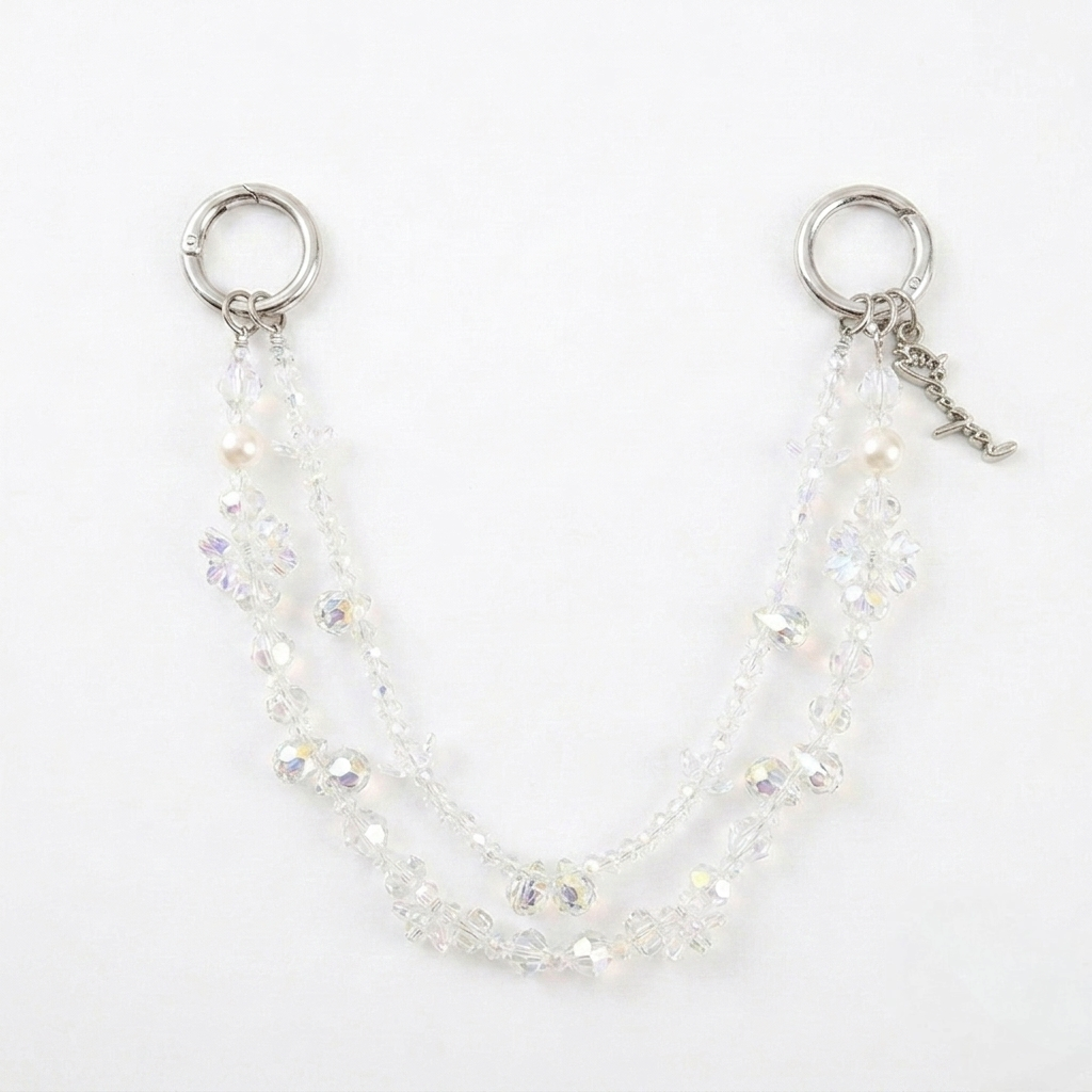 Yume Crystal Double-Strand Beaded Bag Charm