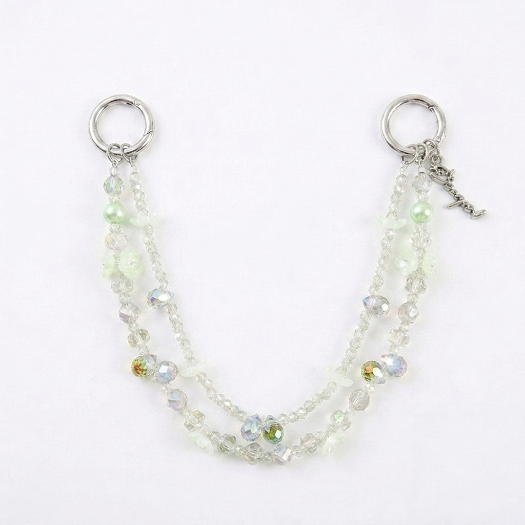 Yume Crystal Double-Strand Beaded Bag Charm