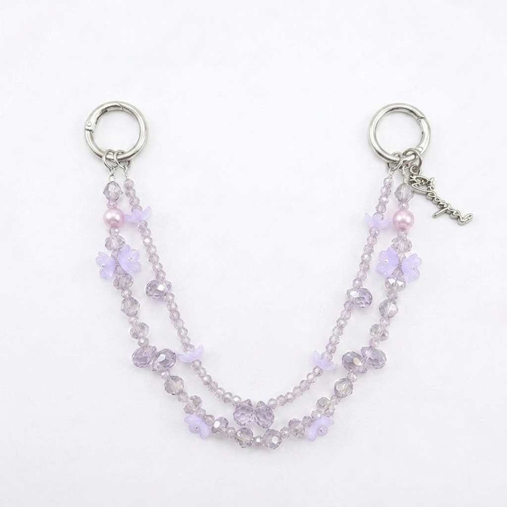 Yume Crystal Double-Strand Beaded Bag Charm