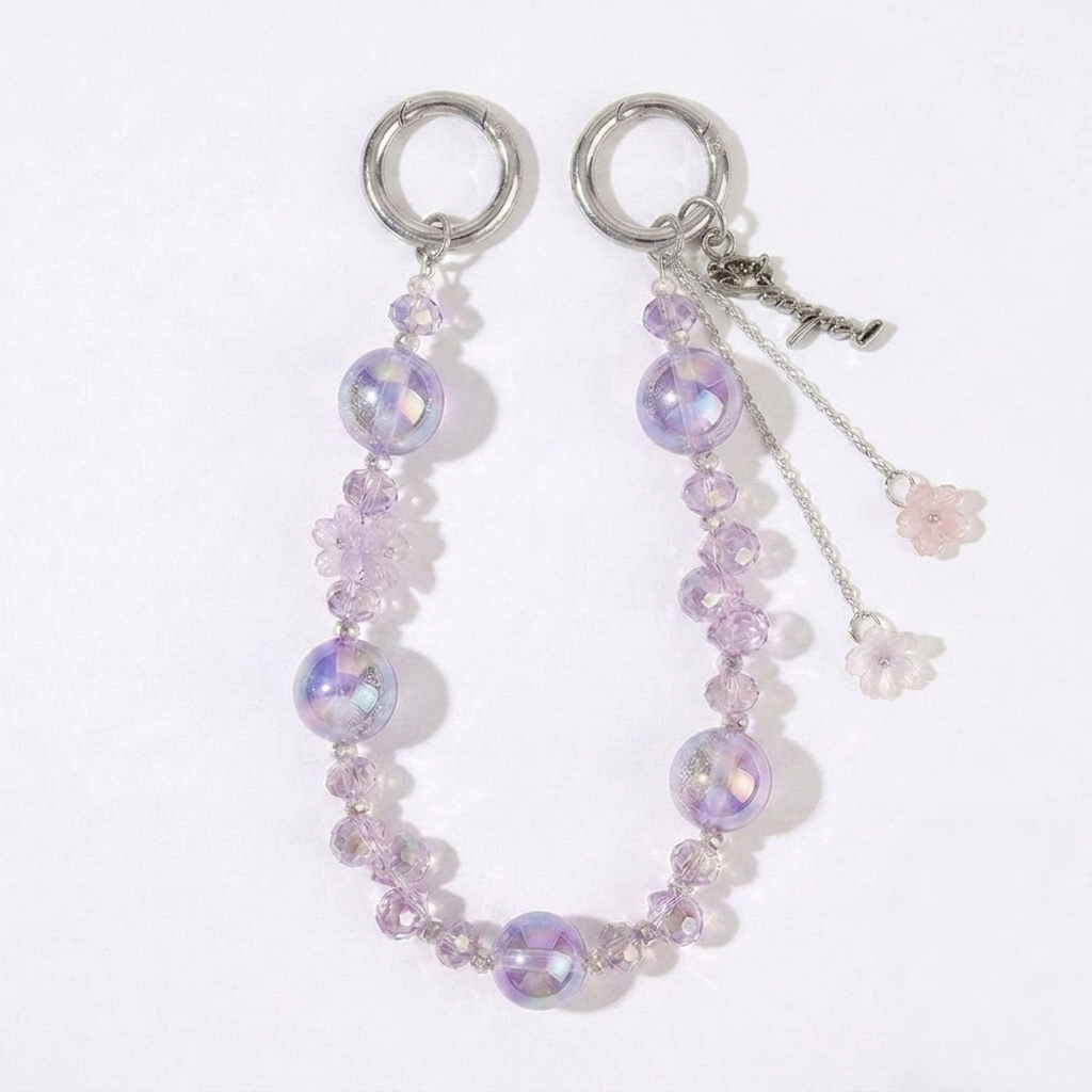 Sakura Dewdrop Beaded Bag Charm