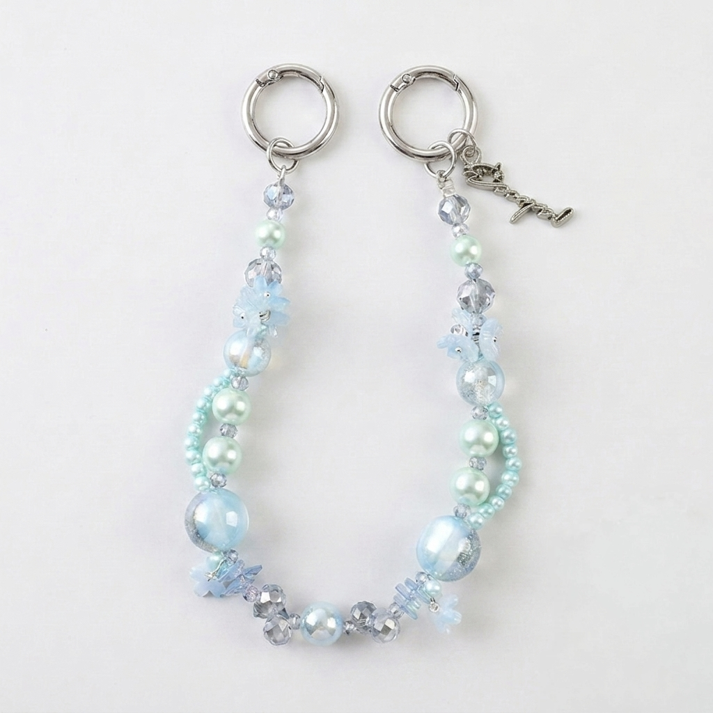 Pastel Dream Blossom Beaded Bag Charm