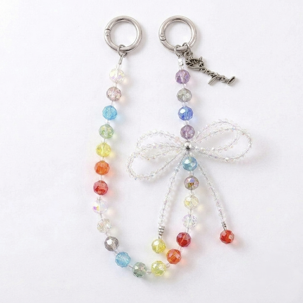 Prism Rainbow Bow Bag Charm