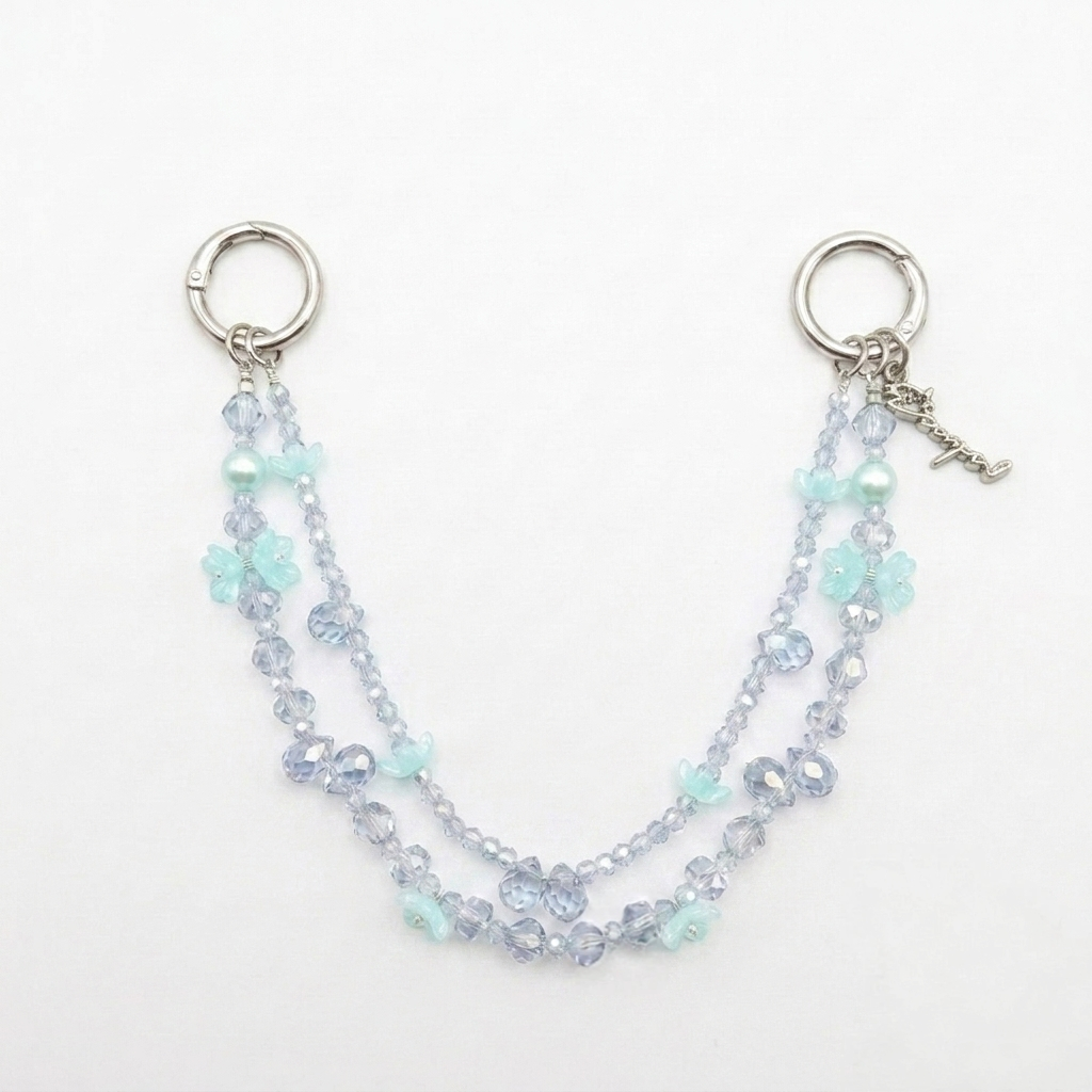 Yume Crystal Double-Strand Beaded Bag Charm